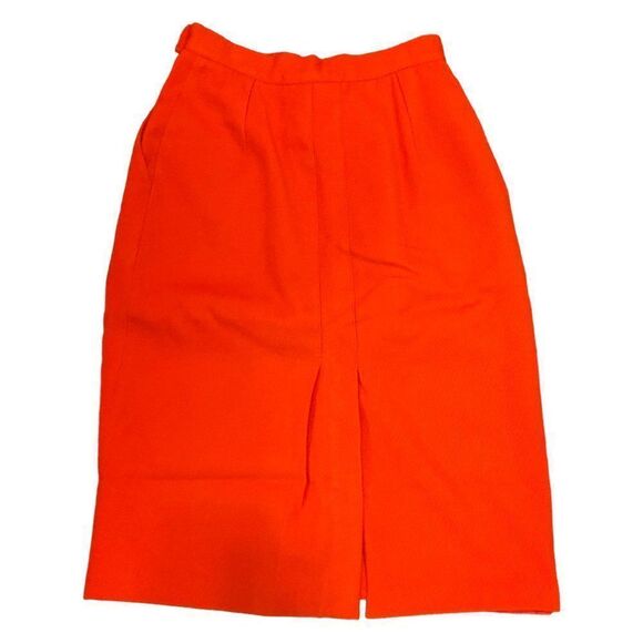 Vintage Matsu 100%‎ Wool Siren Red Career Pleated Pencil Skirt - Picture 2 of 6